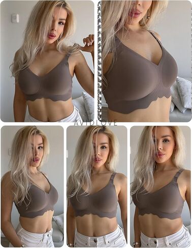 حمالات أفيدلوف اللاسلكية للنساء براليت بسلاسة كاملة التغطية صدرية الرقبة Tshirt brassier in Kuwait