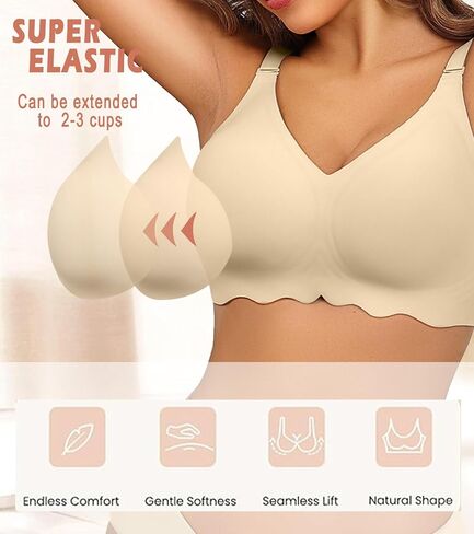 حمالات أفيدلوف اللاسلكية للنساء براليت بسلاسة كاملة التغطية صدرية الرقبة Tshirt brassier in Kuwait