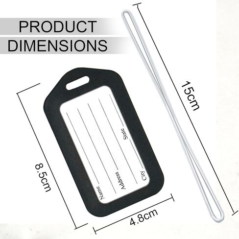Luggage Tags, Smart Tags for Travel suitcases,Name Tags for Kids School Bags for Easily Identification of Bags with Silicon Band Black (6 Pack) in Saudi Arabia