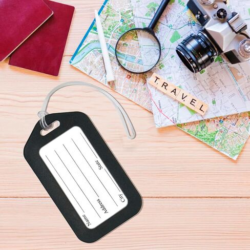 Luggage Tags, Smart Tags for Travel suitcases,Name Tags for Kids School Bags for Easily Identification of Bags with Silicon Band Black (6 Pack) in Saudi Arabia
