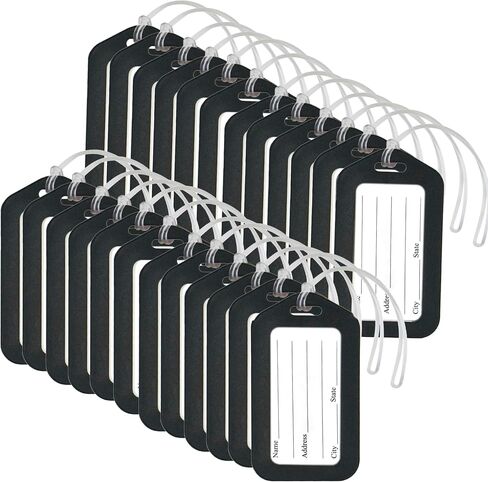 Luggage Tags, Smart Tags for Travel suitcases,Name Tags for Kids School Bags for Easily Identification of Bags with Silicon Band Black (6 Pack) in Saudi Arabia