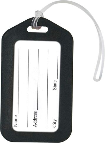 Luggage Tags, Smart Tags for Travel suitcases,Name Tags for Kids School Bags for Easily Identification of Bags with Silicon Band Black (6 Pack) in Saudi Arabia