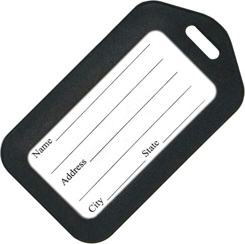 Luggage Tags, Smart Tags for Travel suitcases,Name Tags for Kids School Bags for Easily Identification of Bags with Silicon Band Black (6 Pack) in Saudi Arabia