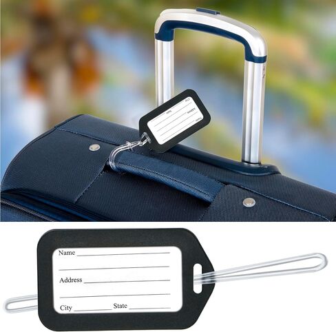 Luggage Tags, Smart Tags for Travel suitcases,Name Tags for Kids School Bags for Easily Identification of Bags with Silicon Band Black (6 Pack) in Saudi Arabia