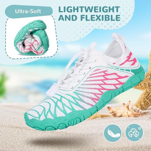 HiGropcore Water Shoes for Kids - Girls Boys Barefoot Shoes with Wide Toe Box - Quick Dry, Lightweight, Non Slip Kids Athletic Aqua Socks for Swim Beach Pool in Kuwait
