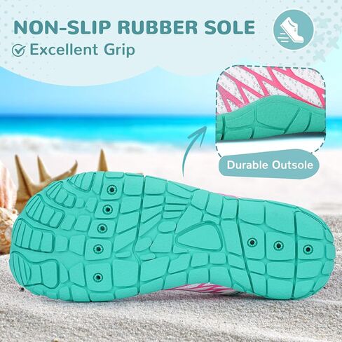 HiGropcore Water Shoes for Kids - Girls Boys Barefoot Shoes with Wide Toe Box - Quick Dry, Lightweight, Non Slip Kids Athletic Aqua Socks for Swim Beach Pool in Kuwait