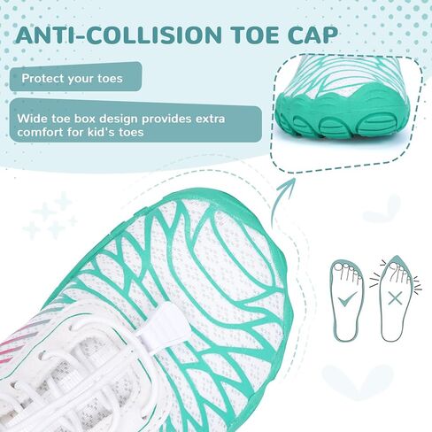 HiGropcore Water Shoes for Kids - Girls Boys Barefoot Shoes with Wide Toe Box - Quick Dry, Lightweight, Non Slip Kids Athletic Aqua Socks for Swim Beach Pool in Kuwait