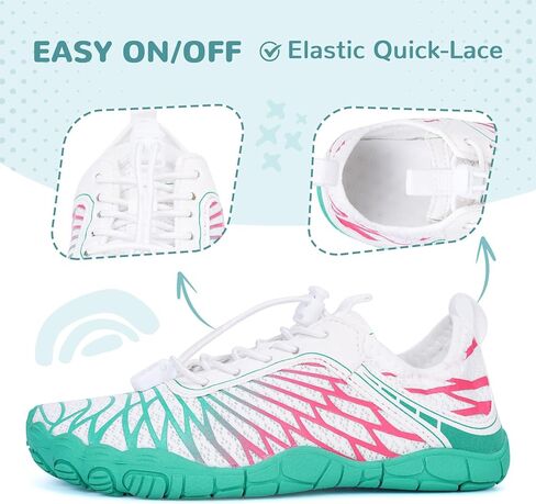 HiGropcore Water Shoes for Kids - Girls Boys Barefoot Shoes with Wide Toe Box - Quick Dry, Lightweight, Non Slip Kids Athletic Aqua Socks for Swim Beach Pool in Kuwait