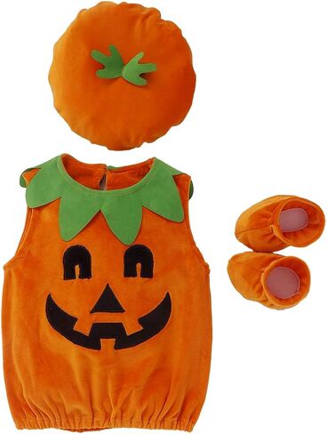 oneflow Newborn Toddler Baby Girl Boy Halloween Pumpkin Costumes Cute Hooded Romper Jumpsuit Outfit Clothes in Kuwait