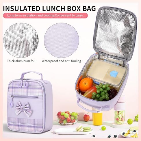 حقائب الظهر الفتيات 3PCS SCHOOL PACK مع صندوق الغداء في سن المراهقة حقيبة ظهر Backpack Cute Kids School Bag Babag for Teen Girls (Blue) in Kuwait
