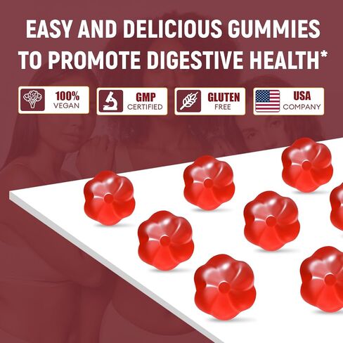 Fiber Gummies with Probiotics,10G Fiber per Serving No Sugar Added Apple Flavor, with 10 Billion CFU Probiotics Blend, Apple Cider Vinegar, Vitamin C, Inulin, Bloating Support 90 Count in Kuwait