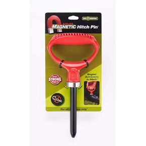 Good Vibrations Magnetic Hitching Pin - Auto-Locks to Hitch - No Cotter Pin Needed - Hitch for Snow Machines, Gardening Carts and More - Made of Heavy-Duty Cast Steel with Powder-Coated Finish