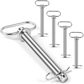 2 Pcs Trailer Hitch Pins and Clip 3/4 x 6 1/4 Inch Clevis Pin with Handles Tractor Accessories for Towing Tractors, RV, Truck Lawn Mower, Boat, Car, Truck, Farm