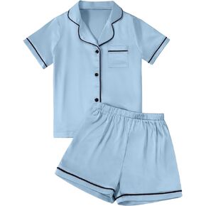 Girls' Summer 2 Piece Outfits Short Sleeve Tops and Casual Shorts Sets