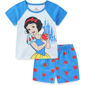 Disney Princess Snow White Girls Short Sleeve T-Shirt and French Terry Shorts Set for Toddler and Big Kids