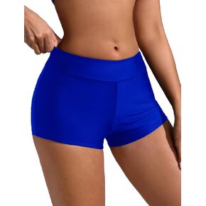 ZAFUL Women Swim Shorts High Waisted Bathing Suit Bottoms Solid Bikini Board Shorts