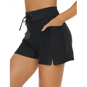 Tournesol Women's Swim Shorts High Waisted Bathing Suits Bottoms Swimsuit Tankini Boy Shorts V Slits Swimwear Board Shorts