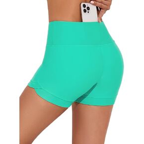 Tournesol Women's 3" Swim Shorts High Waisted Board Shorts Seamless UPF50+ Swimwear Bathing Suit Bottoms with Hidden Pockets