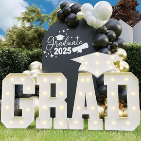 Graduation Decorations 2025, 2.3FT GRAD Marquee Letters for Graduation Party Decorations, GRAD Light Up Letters Kindergarten Graduation for Preschool High School College, GRAD
