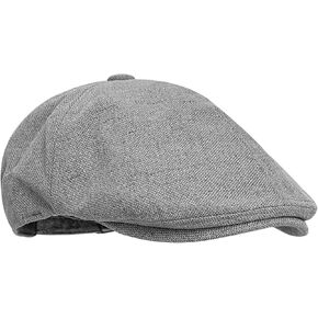 Summer Knitted Thin Beret Hat Linen Newsboy Cap Unisex Vintage Flat Ivy Breathable