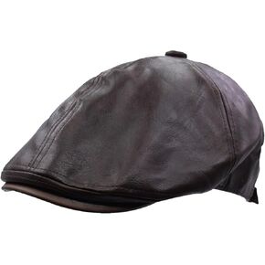 قبعة قابلة للتعديل للجلد الباحث للرجال للرجال Ivy Style 6 لوحات Cabbie Hat