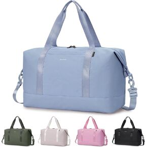 حقيبة واقية من EcoHub Travel Duffle ، حقيبة سفر شخصية شخصية 18x14x8 ، وماء - حقيبة صالة رياضية مقاومة ، أكياس أساسية للسفر في عطلة نهاية الأسبوع ، 30 لتر أسود