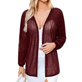 Totatuit Women Long Sleeve Lightweight Cardigans kimonos غير رسمية تغطية شاطئية مفتوحة مفتوحة