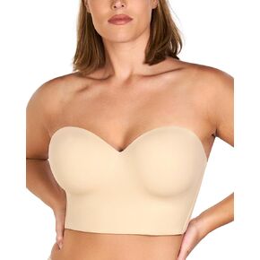 HSIA Longline Strapless Bra for Women, Anti-Slip Support Corset for Large Bust Convertible Bustier Bandeau for Big Breasts