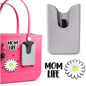 Phone Holder Compatible with Bogg Bag, Soft Silicone Beach Bags Phone Organizer with Charm Insert Attachments for Bogg Beach Bags, Bogg Bag Accessories Fits for iPhone and Android Phones