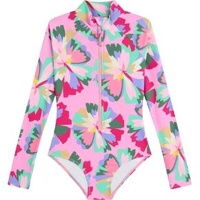 Kanu Surf Girls' Laurel Beach Sport UPF 50 Zip Front One Piece Swimsuit