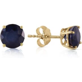 1.0 Carat 14k Yellow Solid Gold Love Natural Sapphire Stud Earrings
