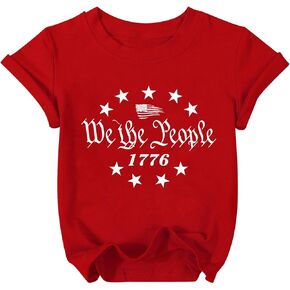 USA Shirt Toddler Boys Girls Cute American Flag Graphic Tee 4th of July Shirt Funny Kids Patriotic Tops