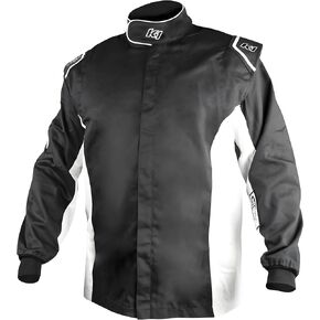 K1 Challenger البالغ السترة القطن - SFI 3.2A/1- أسود ، أبيض - XL 60