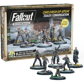 Modiphius Entertainment: Fallout: Wasteland Warfare - Children of Atom: Zealot Congregation - 6 شخصيات، منمنمات RPG غير مطلية من الراتنج مقاس 32 مم