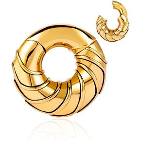 Vankula 2pcs 0g 8mm أوزان الأذن للأذن الممتدة ، شماعات الأطواق الثقيلة مقاييس الأذنين ، ونسق الجسد المصنوع من الفولاذ المقاوم للصدأ الجراحي 316L.