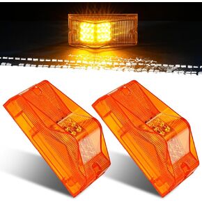 2pcs 6 "18 LED LED Amber Side Marker Lights مع عاكس ، مصابيح خلوص العنبر 6 بوصة تدور إشارات الإشارة لشاحنات Trailer RV Camper ، IP67 مقاومة للماء ، 12 فولت