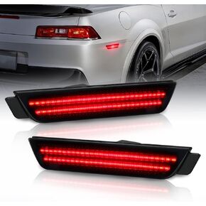 BestView Side Marker Assembly Tomebly متوافق مع Chevy Camaro 2010 2011 2012 2013 2014 2015 Amber Front Red Fender Side Marker Wisps ، 4 PCS
