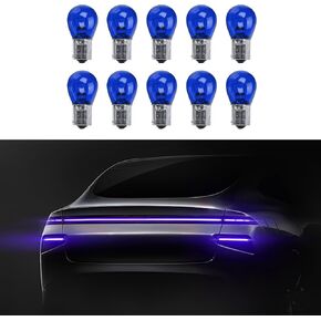 10 PCS Car 1156 Turn Signal Light ، P21W 1141 S25 High Brightness Halogen Bulb ، Universal 12V 21W BA15S Contact Long Long Plb Plugy for Car (Red)