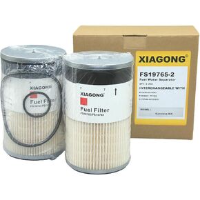 FS-19765-2 2PCS Fuel Water Separator Replaces P550851 PF7930 WF10005 21737499 85120233 FS19763 PF7928 P550849 L9765 L9763FXL 33763 FS19764 FS19766 PF9814 102761 Compatible with Cummins ISX