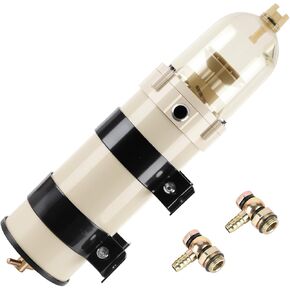 500FG 500FH Diesel Fuel Filter Water Separator - Ideal for Outboard Engines & Trucks - 60 GPH Flow 2/10/30 Micron Rating Max 15 psi Pressure