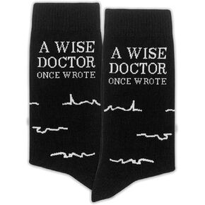 Doctor Gifts, Funny Socks, ‘A Wise Doctor Once Wrote~’, Unique Gifts for Doctors, Doctor Themed Novelty Socks Gifts for Birthday, Thanksgiving, Christmas, Graduation, etc.(118)