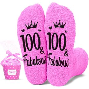 HAPPYPOP 100th Birthday Gifts ideas for Women - Socks for 100 Year Old Lady