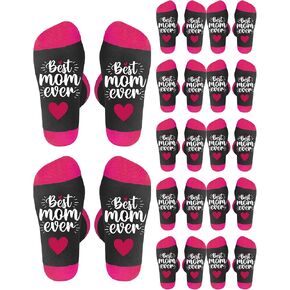12 Pairs Best Mom Ever Socks Bulk Mothers Day Gifts for Church Charities Community Centers Schools Moms Birthday Gifts Church Woman Gifts