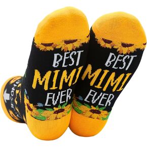 InnoBeta Mimi Gifts, Mothers Day Gifts for Mimi, One Size Crew Socks on Mother's Day, Christmas, Birthday