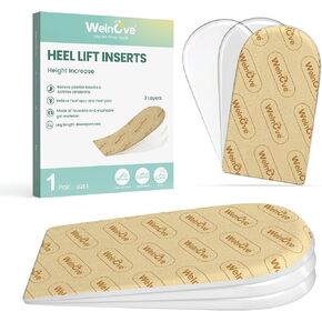 Heel Lift Inserts for Women Shoes - Welnove Adjustable Orthopedic Shoe Lifts for Uneven Legs - Gel Heel Inserts for Leg Length Discrepancy Heel Pain Heel Spur - Heel Wedge Pads (Size S, 3 Layers)