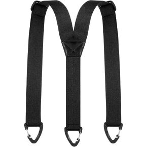 DIVINA VITAE Hidden Suspenders for Men, Elastic Adjustable Mens Suspenders Black Suspender with 3 Snap Loop for Dress Pants, Tuxedos, Jeans