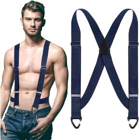 Hidden Suspenders for Men Side Clip Suspenders Heavy Duty Adjustable Elastic Braces