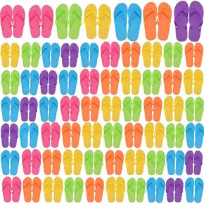 Yahenda 60 Pairs Bulk Flip Flops Arch Support, Wedding Slippers Flip Flop Sandals for Beach Men Women Pool Party 6 Colors