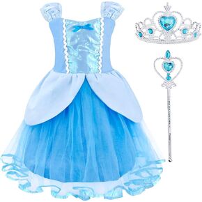 COTRIO Baby Girls Princess Costumes Toddler Halloween Dress Up Kids Birthday Outfit Christmas Party Dresses Clothes