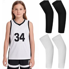 Kids Arm Sleeves for Basketball Volleyball Football Baseball Sports - Children UPF 50+ Sun Protection Outdoor Cooling Sleeves